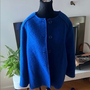Vibrant Blue Marisa & Marie Wool Jacket Made in Italy